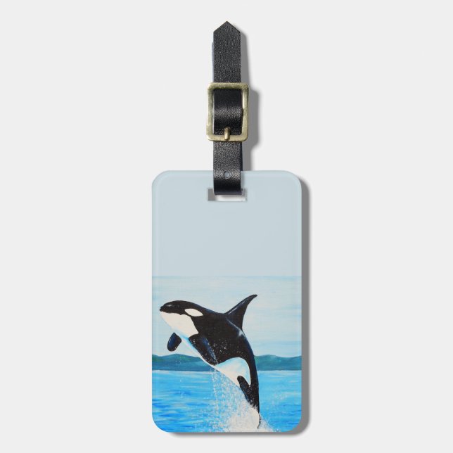 Etiqueta De Bagagem Orca Painting (Frente Vertical)