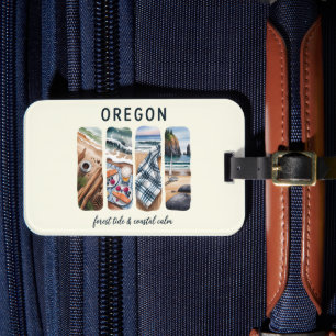 Etiqueta De Bagagem Oregon - Ocultação Florestal e Calma Costeira