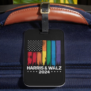Etiqueta De Bagagem Orgulho Gay da Eleição Harris Waltz 2024 Tim Waltz