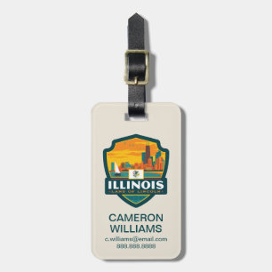 Etiqueta De Bagagem Orgulho Illinois do estado