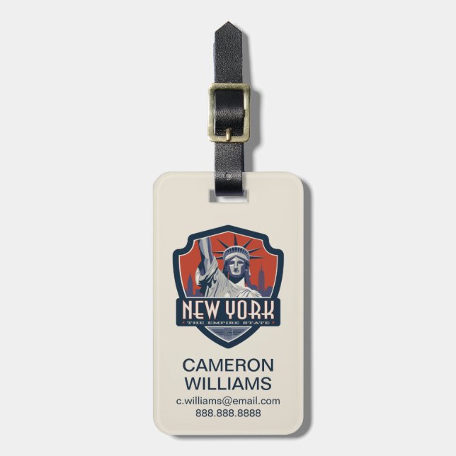 Etiqueta De Bagagem Orgulho | New York do estado (Frente Vertical)