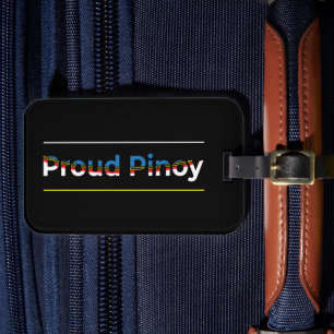 Etiqueta De Bagagem Orgulhoso Pinoy - Bandeira Filipina Geométrica Abs