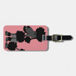 Etiqueta De Bagagem Original preto engraçado da arte da caniche