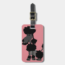 Etiqueta De Bagagem Original preto engraçado da arte da caniche
