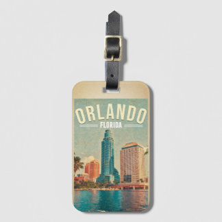 Etiqueta De Bagagem Orlando Florida Vintage High Building Palm 1960