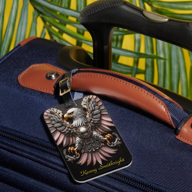 Etiqueta De Bagagem Ornate Eagle Escultura (Frente Insitu 1)