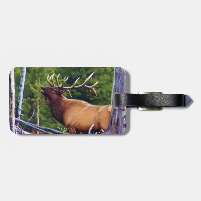 Etiqueta De Bagagem Os alces Bull do Bugler (Traseira Horizontal)