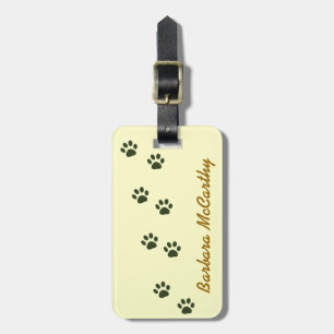 Etiqueta De Bagagem os pawprints do gato do cão identificam