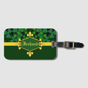 Etiqueta De Bagagem Os trevos verdes de Ireland, personalizam com nome