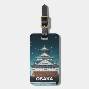 Etiqueta De Bagagem Osaka Castle Japan Night Viagem
