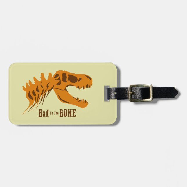 Etiqueta De Bagagem Ossos T-Rex (Frente Horizontal)