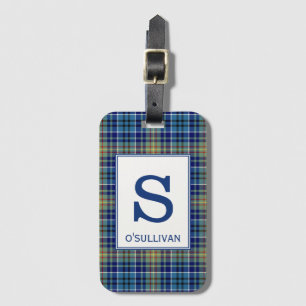 Etiqueta De Bagagem O'Sullivan Tartan Bright Blue Xadrez Padrão