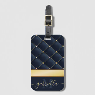 Etiqueta De Bagagem Ouro azul marinho