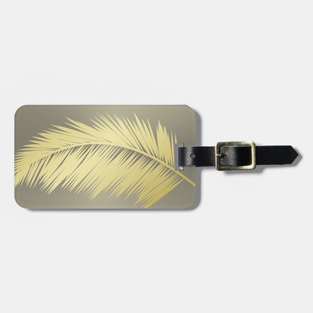 Etiqueta De Bagagem Ouro de Palmeiras tropicais (Frente Horizontal)