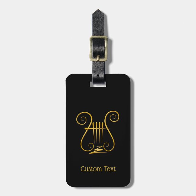 Etiqueta De Bagagem Ouro Lyre (Frente Vertical)