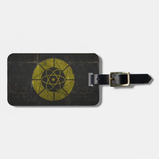 Etiqueta De Bagagem Ouro nuclear (Frente Horizontal)