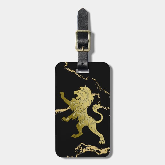 Etiqueta De Bagagem Ouro Royal Lion (Frente Vertical)