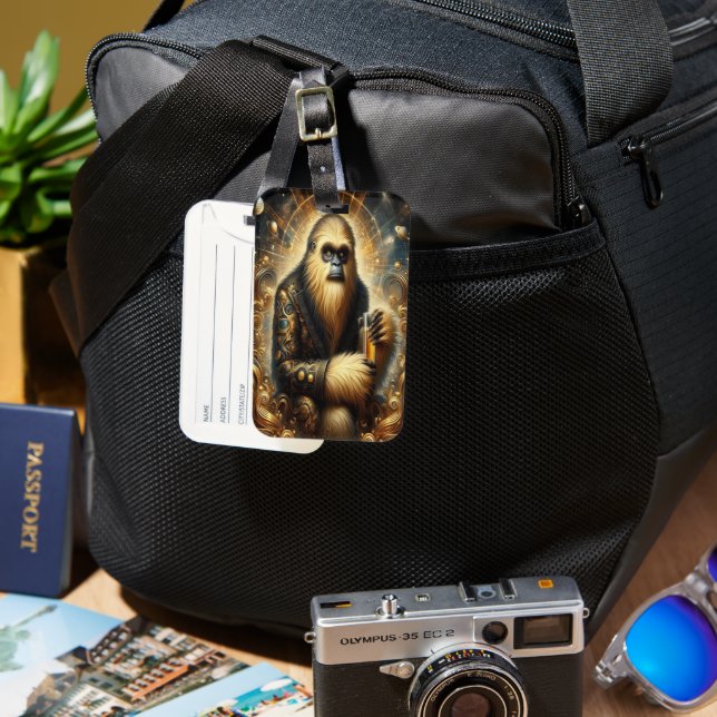 Etiqueta De Bagagem Ouro Sasquatch Sip Cósmico (Frente e Verso)