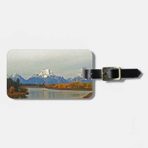 Etiqueta De Bagagem Outono no parque nacional grande de Teton