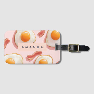Etiqueta De Bagagem Ovos Pintados Personalizados e Padrões de Bacon