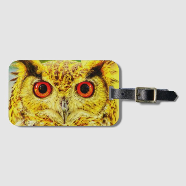 Etiqueta De Bagagem Owl Art (Frente Horizontal)