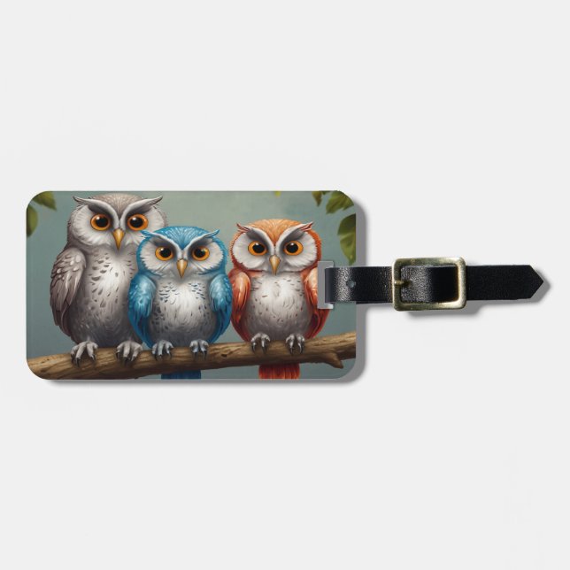 Etiqueta De Bagagem Owl Sempre Te Ama (Frente Horizontal)