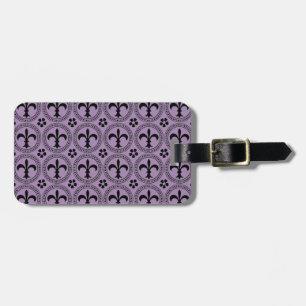 Etiqueta De Bagagem Padrão Africano De Violeta E Fleur De Lis