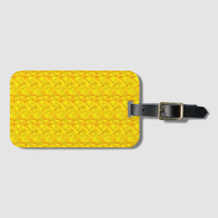 Etiqueta De Bagagem Padrão Amarelo Marigold Floral Sem Vista