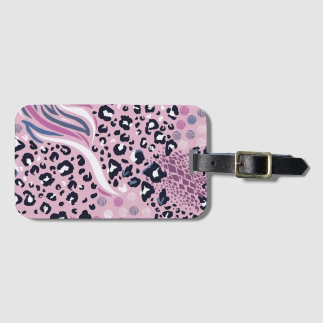 Etiqueta De Bagagem Padrão Animal (Frente Horizontal)