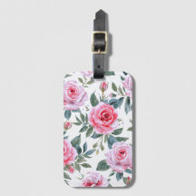 Padrão Aquarela Cottagecore Floral Rosa