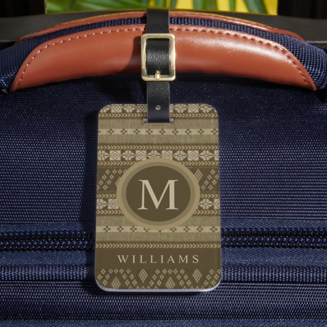 Etiqueta De Bagagem Padrão Aztec Aztec Aztec, Verde Militar Personaliz (Frente Insitu 2)