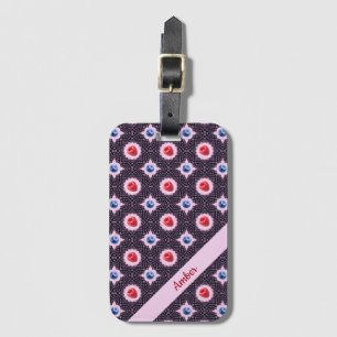 Etiqueta De Bagagem Padrão Berry Bliss com nome personalizado