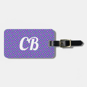 Etiqueta De Bagagem Padrão branco roxo