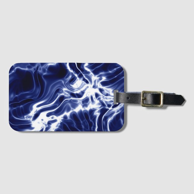 Etiqueta De Bagagem Padrão brilhante azul (Frente Horizontal)