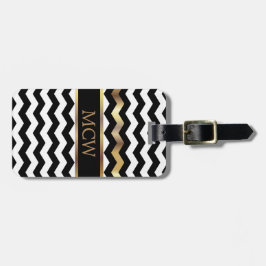 Etiqueta De Bagagem Padrão Chevron exclusivo | Monograma
