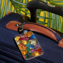 Etiqueta De Bagagem Padrão contínuo de mosaico de cristal colorido de 