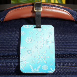 Etiqueta De Bagagem Padrão Crystal Snowflakes