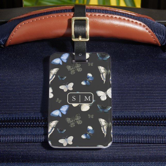 Etiqueta De Bagagem Padrão da borboleta da mariposa (Frente Insitu 2)