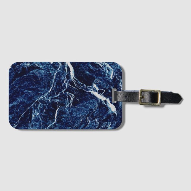 Etiqueta De Bagagem Padrão de Abstrato azul (Frente Horizontal)