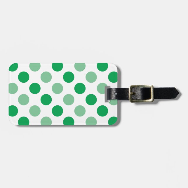 Etiqueta De Bagagem Padrão de bolinhas verdes (Frente Horizontal)