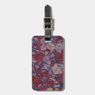 Etiqueta De Bagagem Padrão de camuflagem colorida das folhas e flores