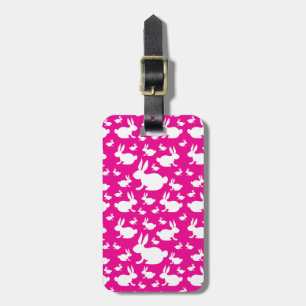 Etiqueta De Bagagem Padrão de Coelhinho Rosa