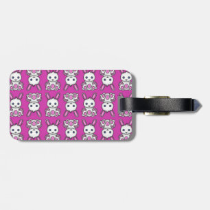 Etiqueta De Bagagem Padrão de Coelhinho Rosa de Kawaii
