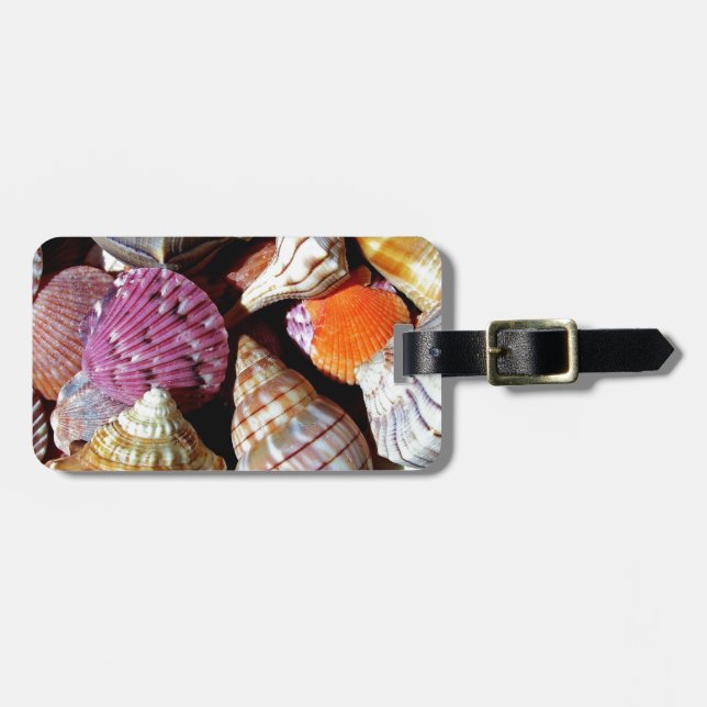 Etiqueta De Bagagem Padrão de concha marítima do oceano costeiro (Frente Horizontal)