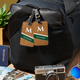 Etiqueta De Bagagem Padrão de couro personalizado Vintage Clubhouse Mo