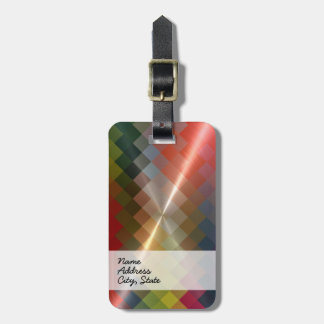 Etiqueta De Bagagem Padrão de Diamante Geométrico Multicolor 2