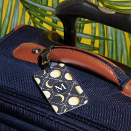 Etiqueta De Bagagem Padrão de Fases da Lua Celestial