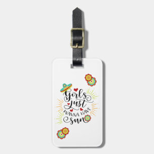 Etiqueta De Bagagem Padrão de Festa Mexicana Garotas Só Querem Ter Sol