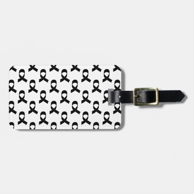 Etiqueta De Bagagem Padrão de fita preto (Frente Horizontal)