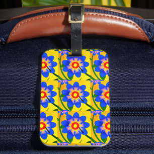 Etiqueta De Bagagem Padrão de Flores de Abstrato Bonito